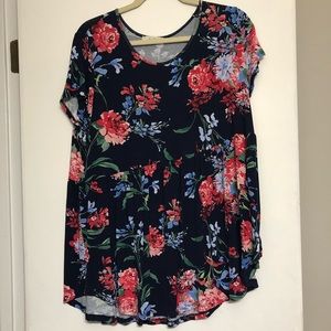 GUC Navy Floral Babydoll Top 1x